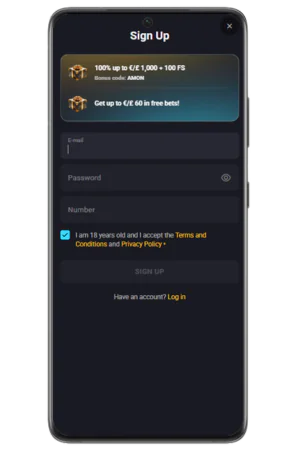 Casino Registration Form Page