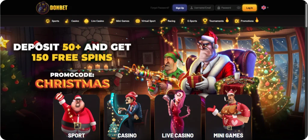 DonBet casino main page featuring Irish slot games