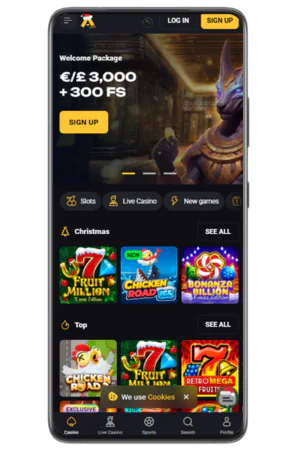 AmonBet registration button homepage