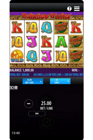 Selecting a Line Bet for the Rainbow Riches Slot Machine