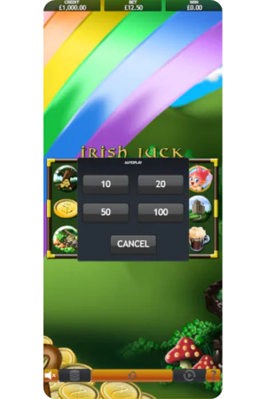 Setting up autoplay for Irish Luck slot